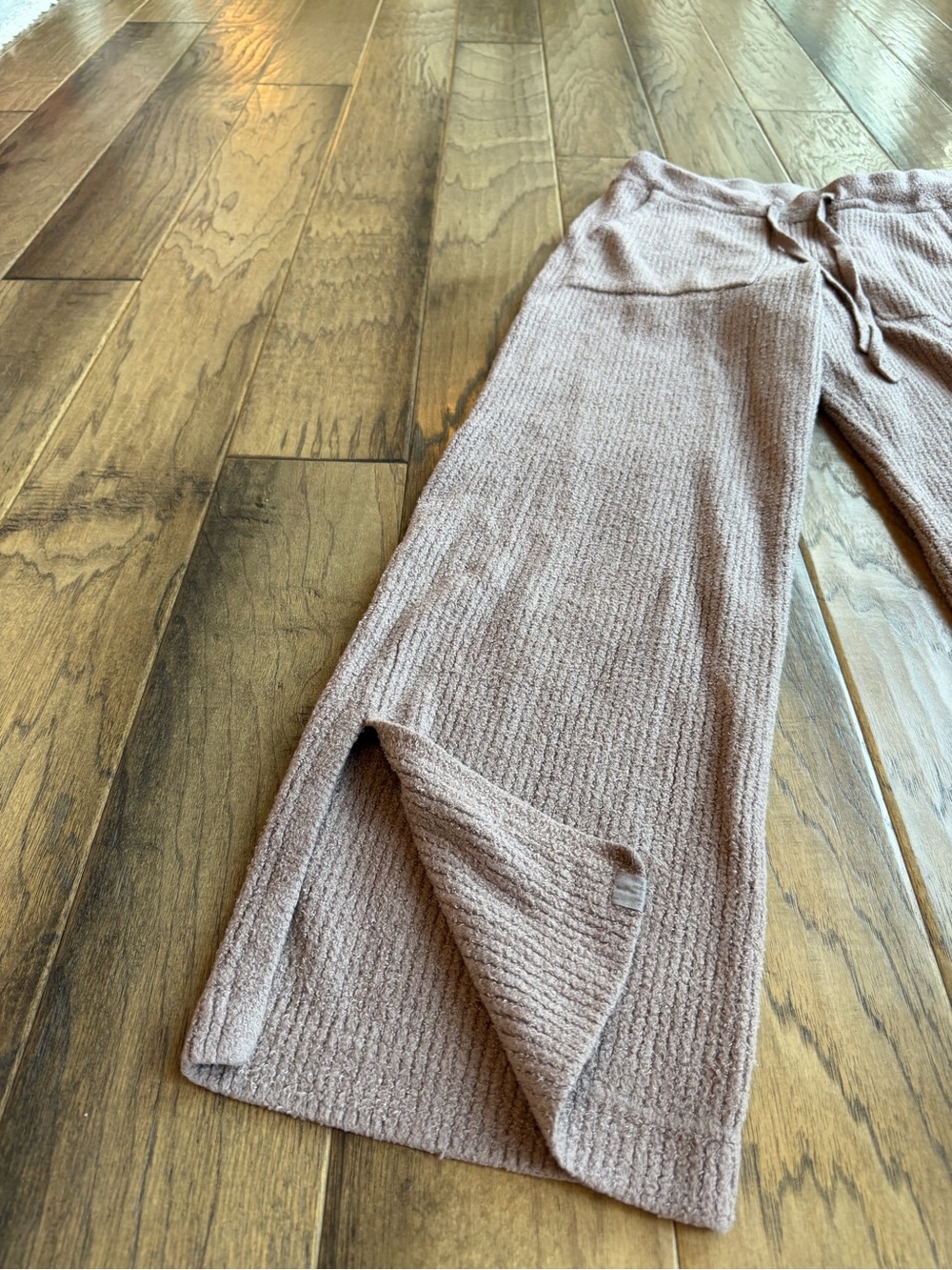 Barefoot Dreams Wide-Leg Ribbed Lounge Pants - Cocoa Brown Color - Picture 6 of 9